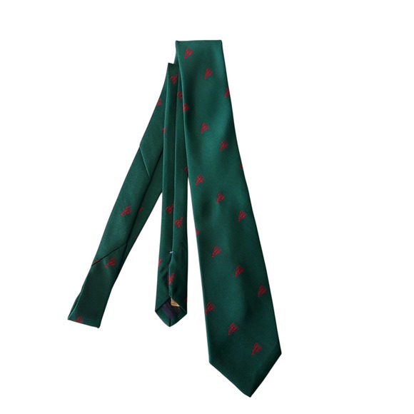 L.L. Bean Other - L.L. Bean Necktie Green with Red Lobster Print Classic Mens Tie